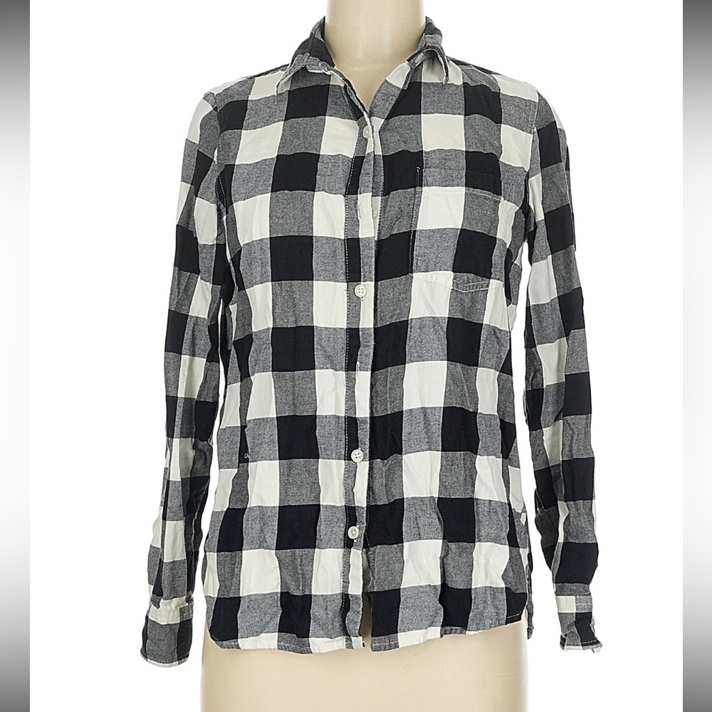 Old Navy Black and White Plaid Classic Shirt